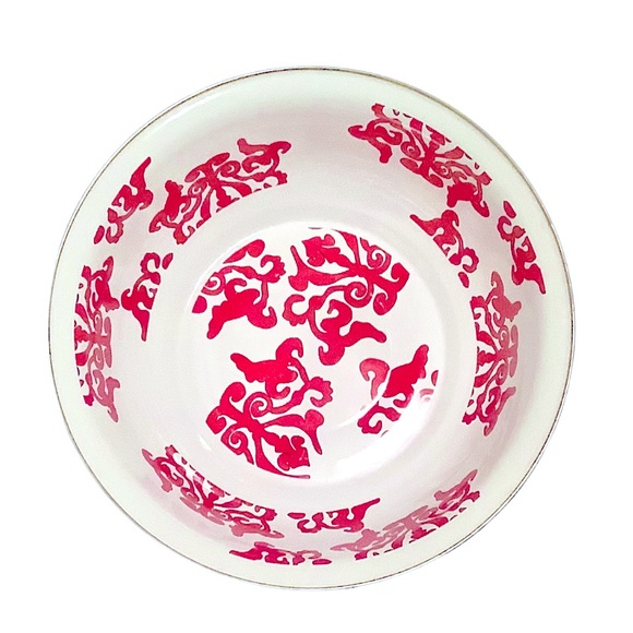 Golden Rabbit Rare Red Damask Catering Bowl and Platter - Picture 9 of 10